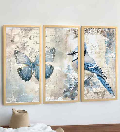 (Pack Of 3) Multicolour Fibre Home Decorative Wall Art Panels