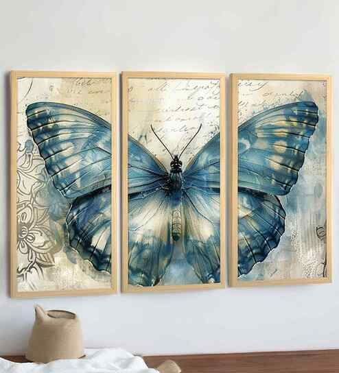 (Pack Of 3) Multicolour Fibre Home Decorative Wall Art Panels