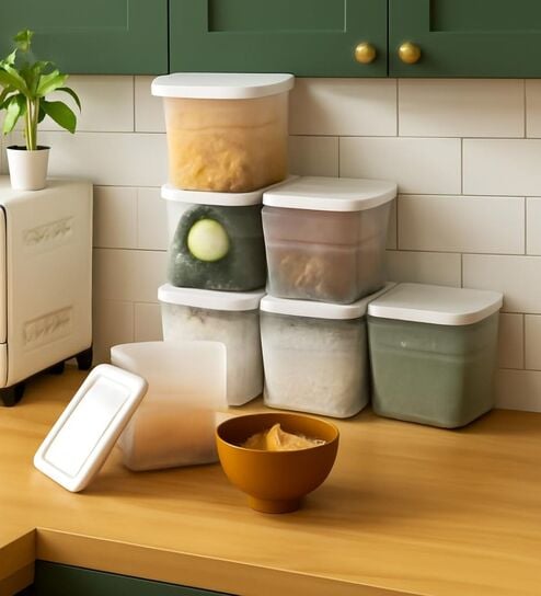 (Pack of 6) 1200ml Fridge Storage Containers BPA Free Freezer Safe for Vegetable & Fruit Organiser Boxes