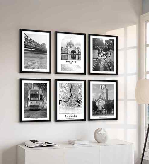 (Pack Of 6) White Fibre Home Decorative Wall Art Panels