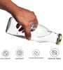 (Pack of 2) 1 Ltr Clear Glass Milk Bottle with Airtight Lid Multipurpose Storage Bottle