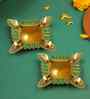 (Pack Of 2) Golden Aluminium Diya