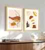 (Pack Of 2) Beige Fibre Beautiful Abstract Wall Art Panels