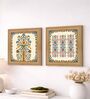 (Pack Of 2) Beige Fibre Beautiful Botanical Wall Art Panels