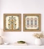 (Pack Of 2) Beige Fibre Beautiful Botanical Wall Art Panels