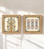 (Pack Of 2) Beige Fibre Beautiful Botanical Wall Art Panels