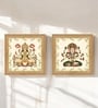 (Pack Of 2) Beige Fibre Hindu Spiritual Wall Art Panels