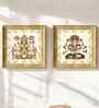 (Pack Of 2) Beige Fibre Hindu Spiritual Wall Art Panels
