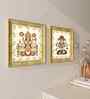 (Pack Of 2) Beige Fibre Hindu Spiritual Wall Art Panels