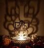 (Pack of 2) Ganesha & Lakshmi Iron T-Light Holder (Gold)