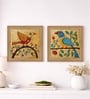 (Pack Of 2) Gold Fibre Madhubani Decorative Wall Art Panels