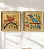 (Pack Of 2) Gold Fibre Madhubani Decorative Wall Art Panels