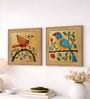 (Pack Of 2) Gold Fibre Madhubani Decorative Wall Art Panels