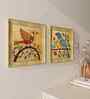 (Pack Of 2) Gold Fibre Madhubani Decorative Wall Art Panels
