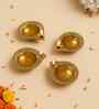 (Pack Of 2) Golden Aluminium Diya