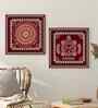 (Pack Of 2) Multicolour Canvas Traditional Indian Wall Art Panels
