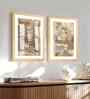 (Pack Of 2) Multicolour Fibre African Collage Wall Art Panels