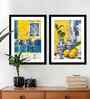(Pack Of 2) Multicolour Fibre Lemon Brush Wall Art Panels