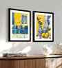 (Pack Of 2) Multicolour Fibre Lemon Brush Wall Art Panels