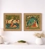(Pack Of 2) Multicolour Fibre Madhubani Decorative Wall Art Panels