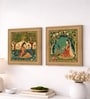 (Pack Of 2) Multicolour Fibre Madhubani Decorative Wall Art Panels
