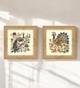 (Pack Of 2) Multicolour Fibre Madhubani Floral Wall Art Panels
