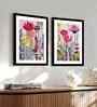 (Pack Of 2) Multicolour Fibre Paper Flower Wall Art Panels