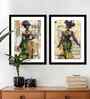 (Pack Of 2) Multicolour Fibre Vintage Woman Wall Art Panels