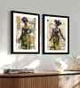 (Pack Of 2) Multicolour Fibre Vintage Woman Wall Art Panels
