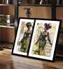 (Pack Of 2) Multicolour Fibre Vintage Woman Wall Art Panels