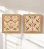 (Pack Of 2) Pink Fibre Lotus Floral Wall Art Panels