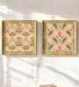 (Pack Of 2) Pink Fibre Lotus Floral Wall Art Panels