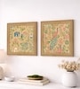 (Pack Of 2) Pink Fibre Mughal Floral Wall Art Panels
