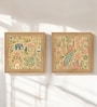 (Pack Of 2) Pink Fibre Mughal Floral Wall Art Panels