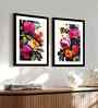 (Pack Of 2) Pink Fibre Vibrant Flower Wall Art Panels