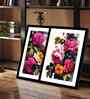 (Pack Of 2) Pink Fibre Vibrant Flower Wall Art Panels