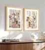 (Pack Of 2) Pink Fibre Vintage Paper Wall Art Panels