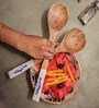 (Pack of 2) White & Brown Mango Wood Serving Spoon