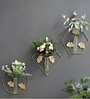 Pack Of 3 Leaf Gold Minimalic Wall Planters