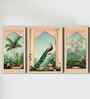 (Pack Of 3) Green Fibre Beautiful Botanical Wall Art Panels