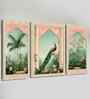 (Pack Of 3) Green Fibre Beautiful Botanical Wall Art Panels