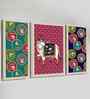 (Pack Of 3) Multicolour Fibre Pichwai Floral Wall Art Panels