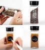 (Pack of 4) 120 ml Square Glass Spice Jars Clear Jars with Two Sided Sifter Cap & Freshness Seal