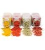 (Pack of 4) 120 ml Square Glass Spice Jars Clear Jars with Two Sided Sifter Cap & Freshness Seal
