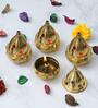 (Pack of 4) Akhand 2.5 Inch Brass Pooja Diya (Gold)