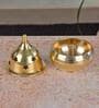 (Pack of 4) Akhand 2.5 Inch Brass Pooja Diya (Gold)