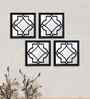 (Pack Of 4) Black Glass Decorative Mirror Mirror