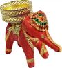 (Pack of 5) Assorted Elephant Resin T- Light Holders (Multicolour)