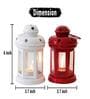 (Pack of 2) Lantern Iron Hanging T- Light Holder (Red & White)