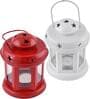 (Pack of 2) Lantern Iron Hanging T- Light Holder (Red & White)